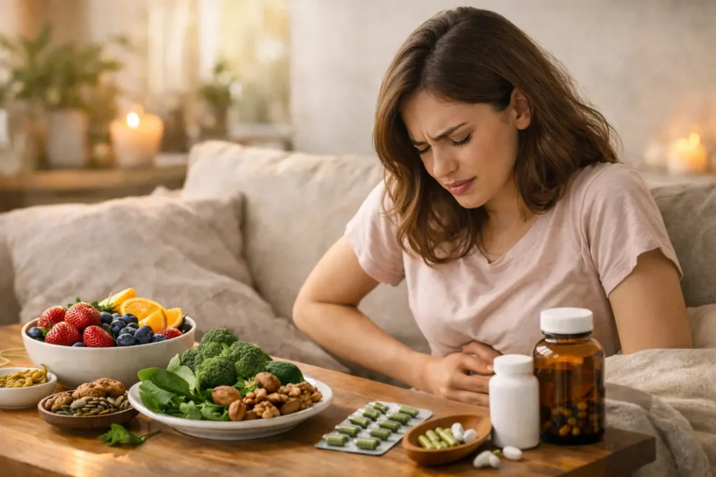 تغذیه و مکمل برای PMS و کاهش درد پریود