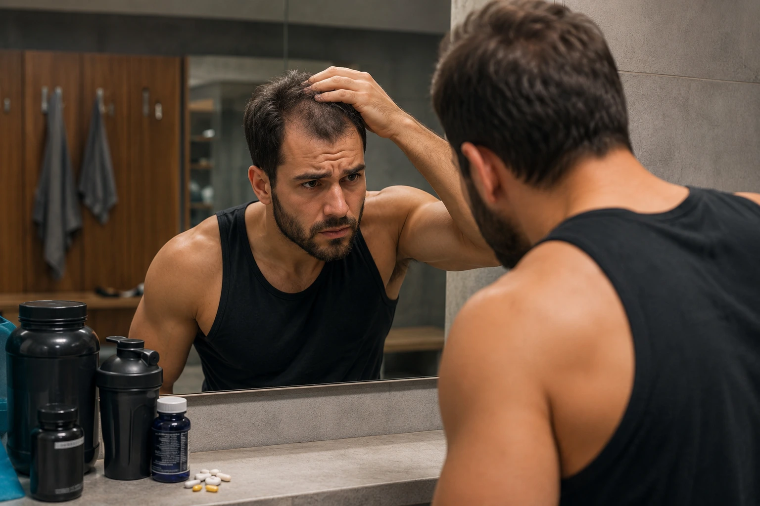 علت ریزش مو در بدنسازی چیست؟ ارتباط تستوسترون، DHT و کراتین با ریزش مو را بشناسید و راهکارهای علمی جلوگیری از آن را بخوانید.